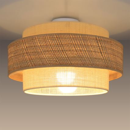 BOHO ceiling light 1xE27/60W/230V, Ø 40 cm, jute/cream