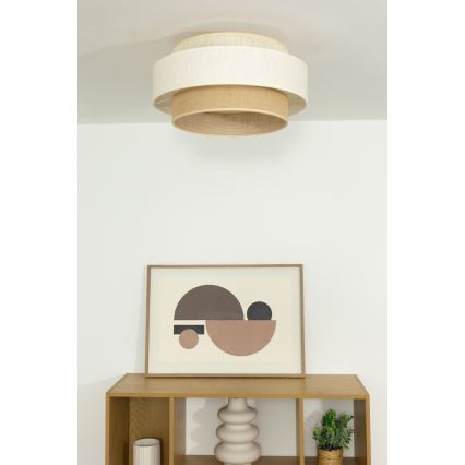 BOHO Ceiling Light 1xE27/60W/230V Ø 40 cm White/Jute