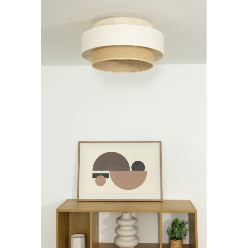 BOHO Ceiling Light 1xE27/60W/230V Ø 40 cm White/Jute