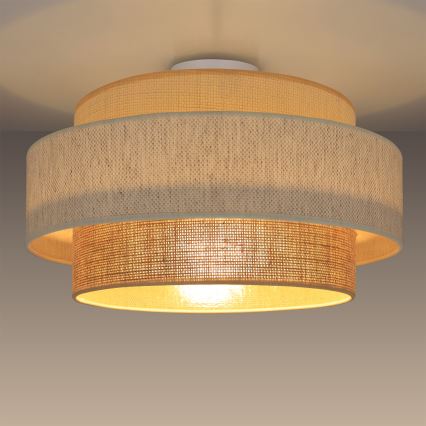 BOHO Ceiling Light 1xE27/60W/230V Ø 40 cm White/Jute