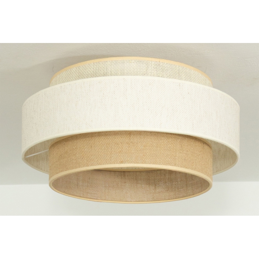BOHO Ceiling Light 1xE27/60W/230V Ø 40 cm White/Jute