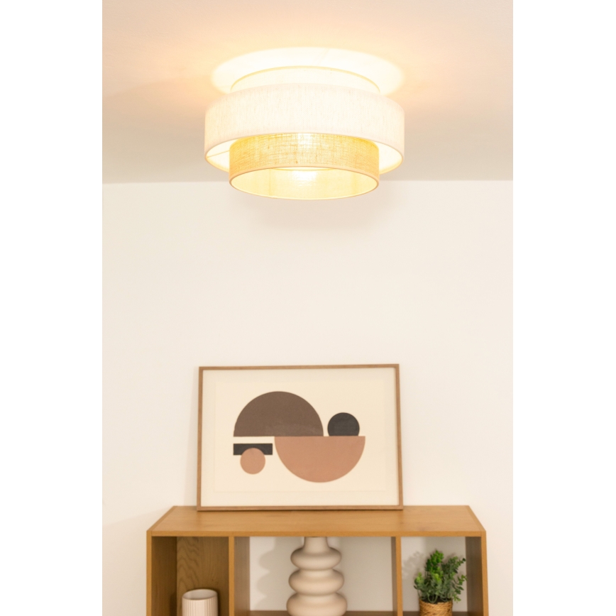BOHO Ceiling Light 1xE27/60W/230V Ø 40 cm White/Jute