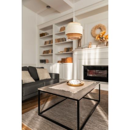 BOHO cord pendant lamp 1xE27/60W/230V Ø 20 cm white/jute