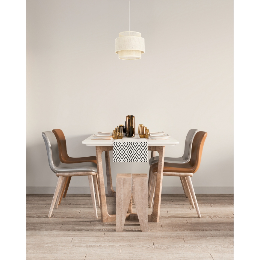 BOHO cord pendant light 1x E27/60W/230V, Ø 20 cm, cream/jute