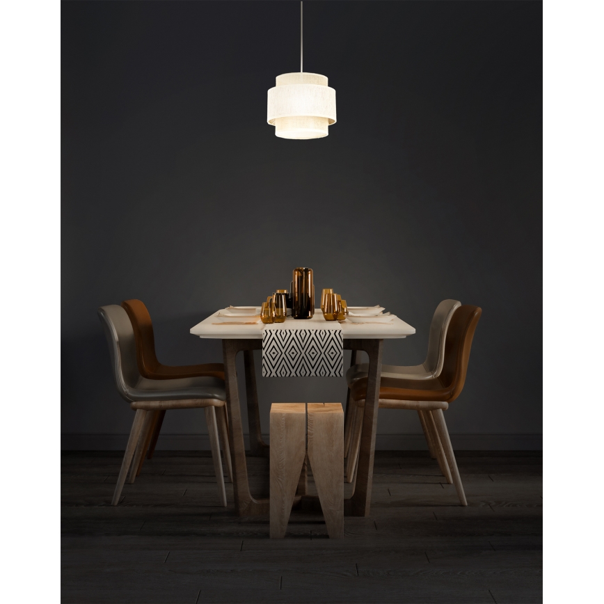 BOHO cord pendant light 1x E27/60W/230V, Ø 20 cm, cream/jute