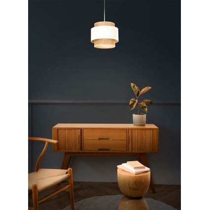 BOHO Cord Pendant Light 1xE27/60W/230V Ø 20 cm Cream/Jute