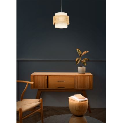 BOHO Cord Pendant Light 1xE27/60W/230V Ø 20 cm, Jute/Cream