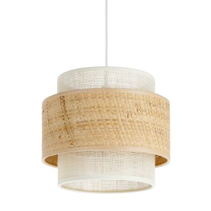 BOHO Cord Pendant Light 1xE27/60W/230V Ø 20 cm, Jute/Cream