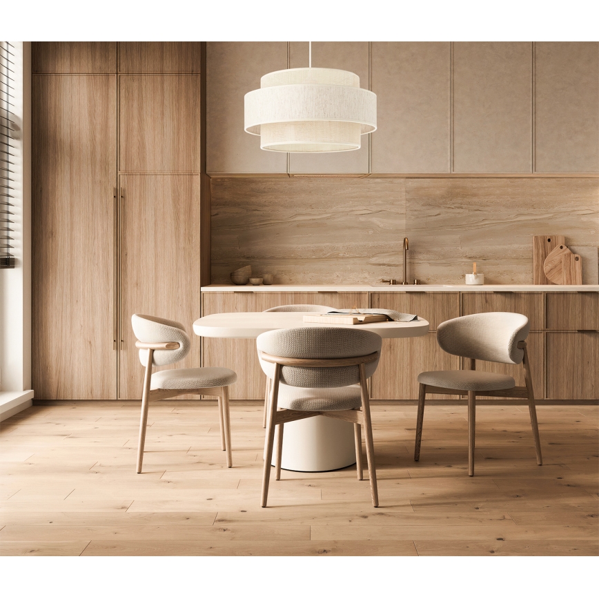 BOHO Cord Pendant Light 1xE27/60W/230V Ø 40 cm Cream/Jute