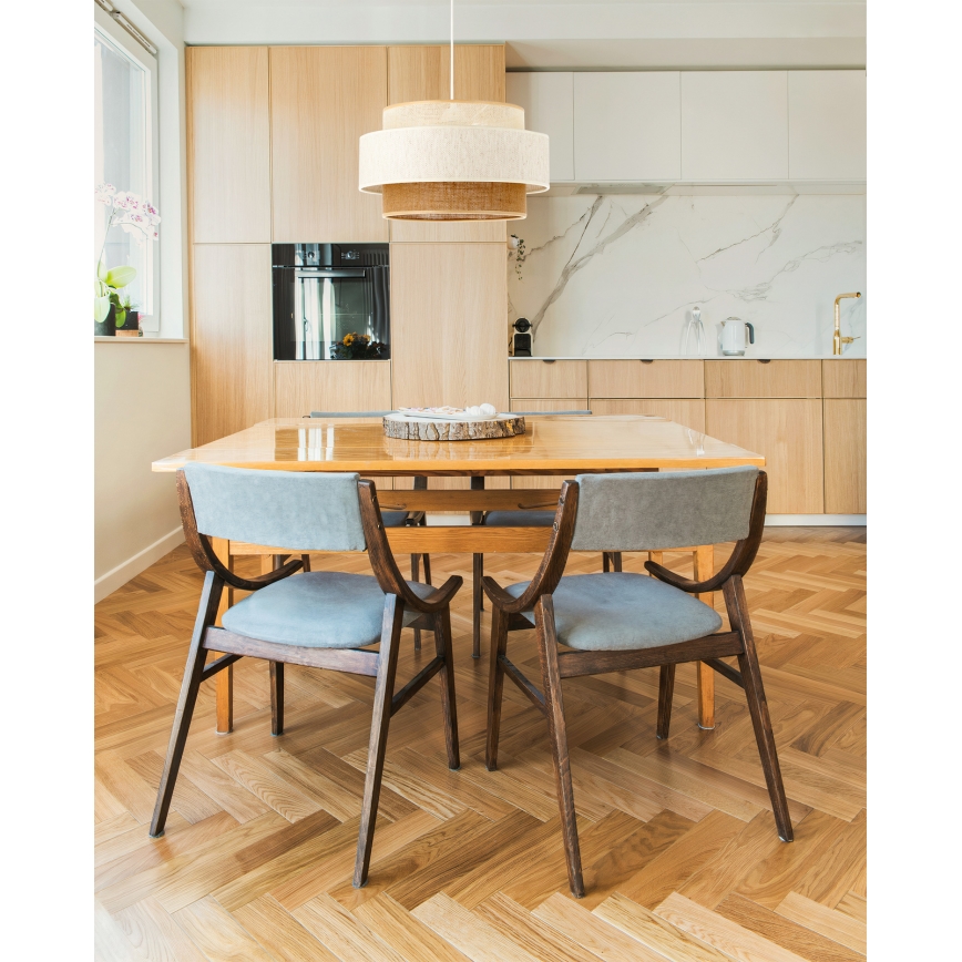 BOHO cord pendant light 1xE27/60W/230V Ø 40 cm white/jute