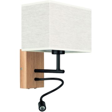 BOHO Flexible LED Lamp 1x E27/25W + LED/1W/230V, Oak