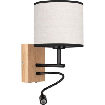 BOHO LED Wall Lamp 1x E27/25W/230V + LED/1W/230V Oak