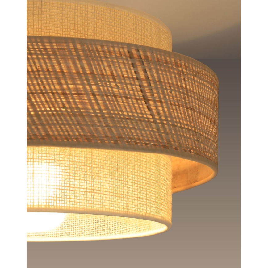 BOHO pendant light on cord 1xE27/60W/230V Ø 40 cm jute/cream