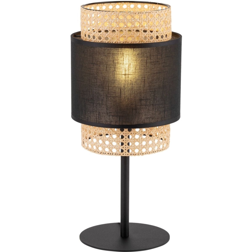 BOHO Table Lamp 1xE27/15W/230V Black/Rattan