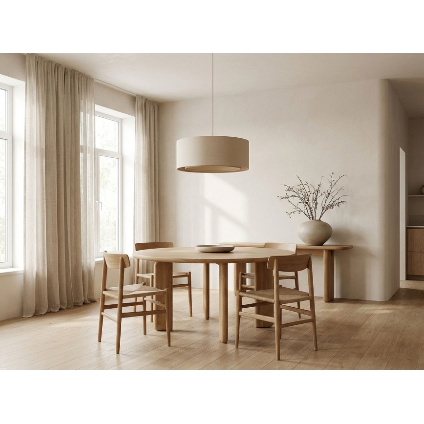 BOHO TRINITI cord pendant light 1xE27/60W/230V, Ø 50 cm, cream