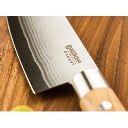 Böker - Damascus kitchen knife DAMAST OLIVE 21,2 cm olive wood