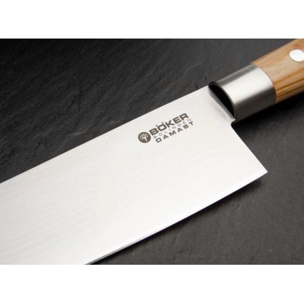 Böker - Damascus kitchen knife DAMAST OLIVE 21,2 cm olive wood