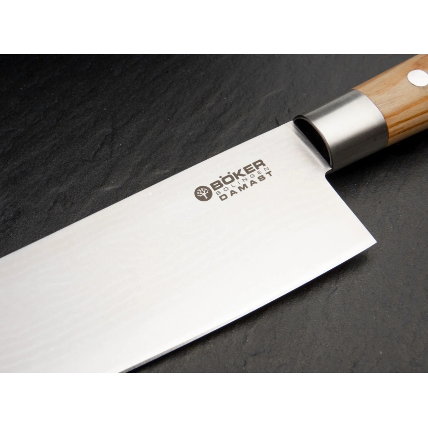 Böker - Damascus kitchen knife DAMAST OLIVE 21,2 cm olive wood