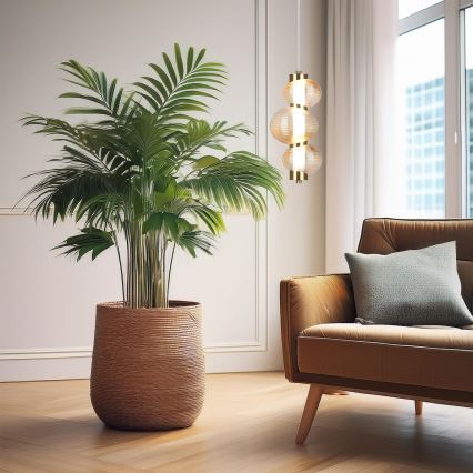 BOLLA cable-suspended LED pendant lamp LED/12W/230V Ø 16 cm gold/smoky beige
