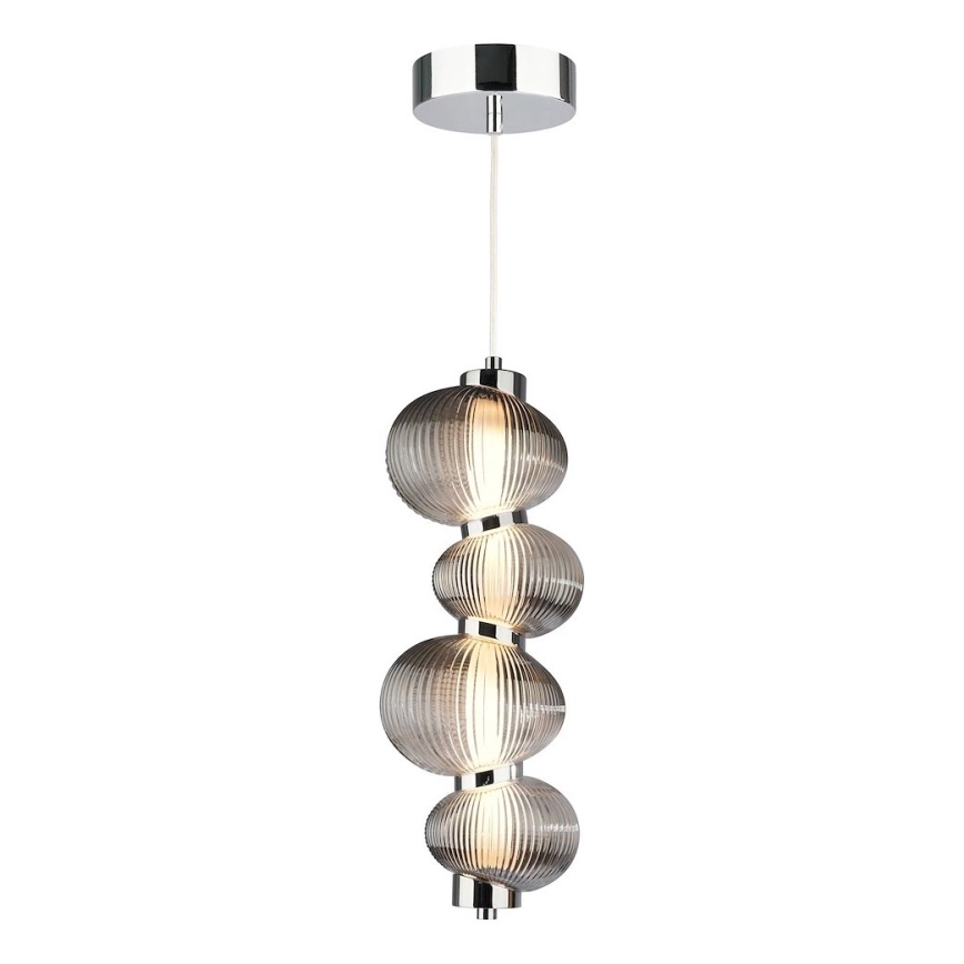 BOLLA LED Cable Pendant LED/17W/230V, Ø 16 cm, Glossy Chrome/Smoked Grey