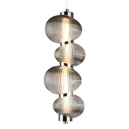 BOLLA LED Cable Pendant LED/17W/230V, Ø 16 cm, Glossy Chrome/Smoked Grey