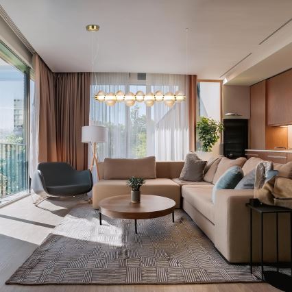 BOLLA LED Cable-Suspended Pendant Lamp LED/32W/230V Gold/Smoky Beige