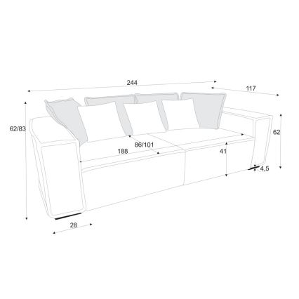 BOLZANO sofa yellow/brown