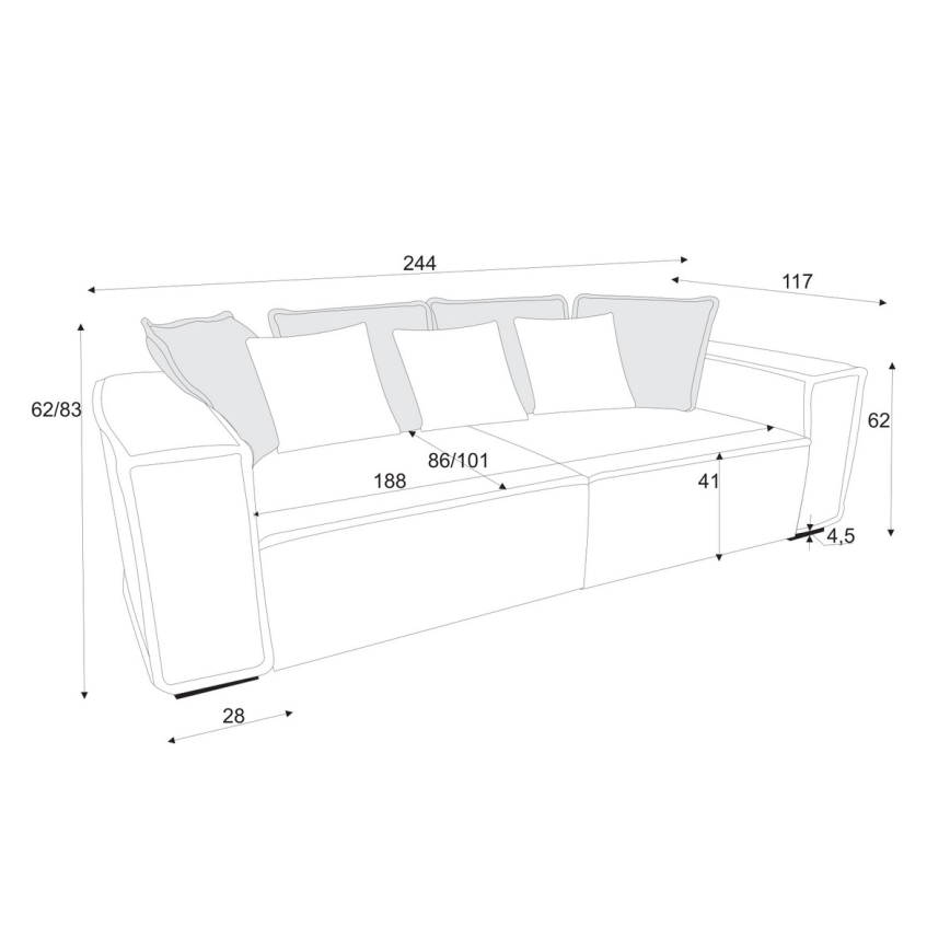 BOLZANO sofa yellow/brown
