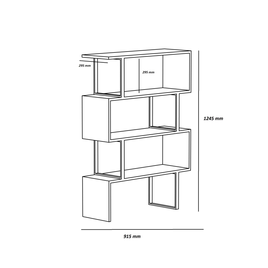 Bookcase ADRIANA 124x91,5 cm beige/black