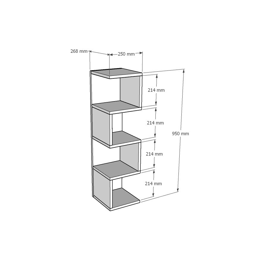 Bookcase ALIN 95x25 cm white