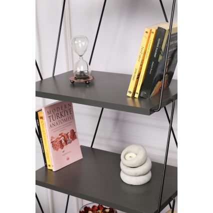 Bookcase BALABAN 165x48 cm anthracite/black