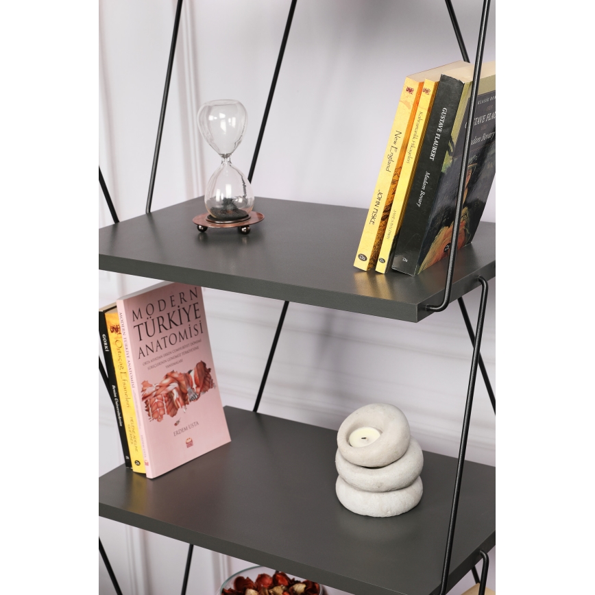 Bookcase BALABAN 165x48 cm anthracite/black