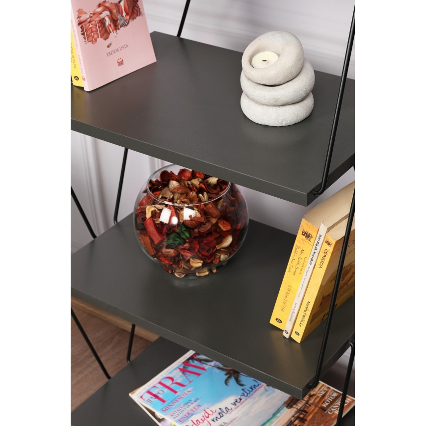 Bookcase BALABAN 165x48 cm anthracite/black