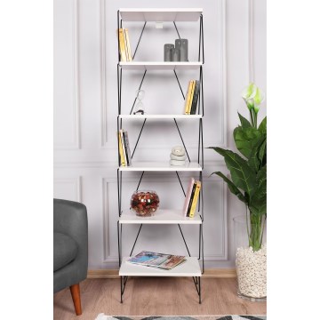 Bookcase BALABAN 165x48 cm white/black