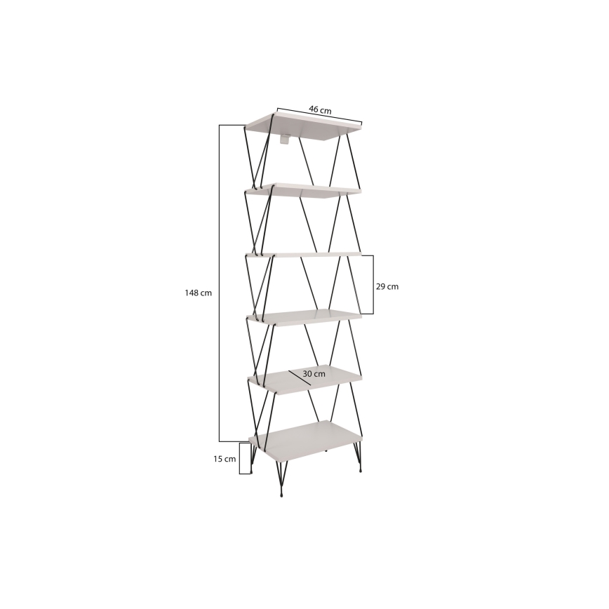 Bookcase BALABAN 165x48 cm white/black