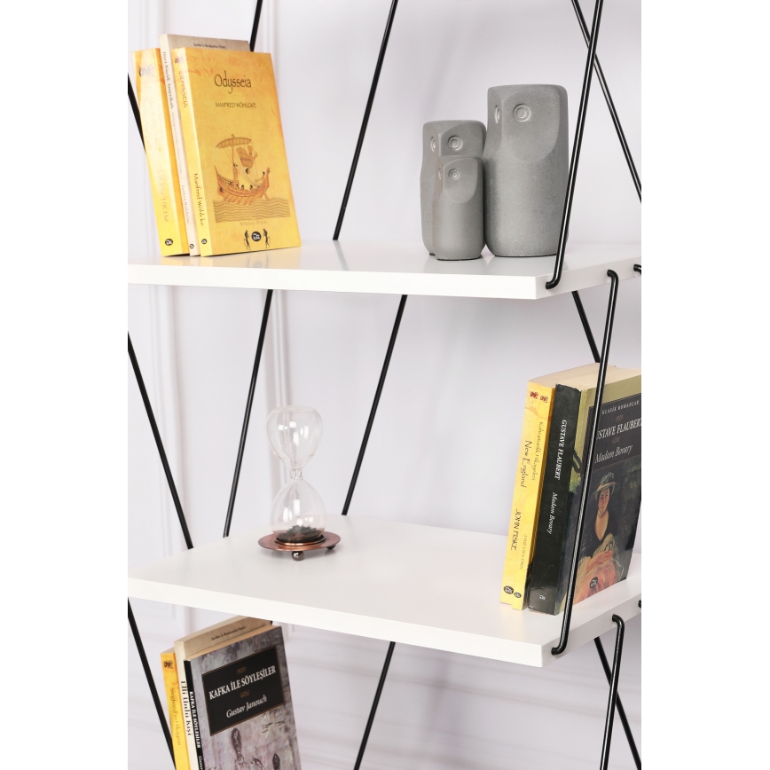 Bookcase BALABAN 165x48 cm white/black