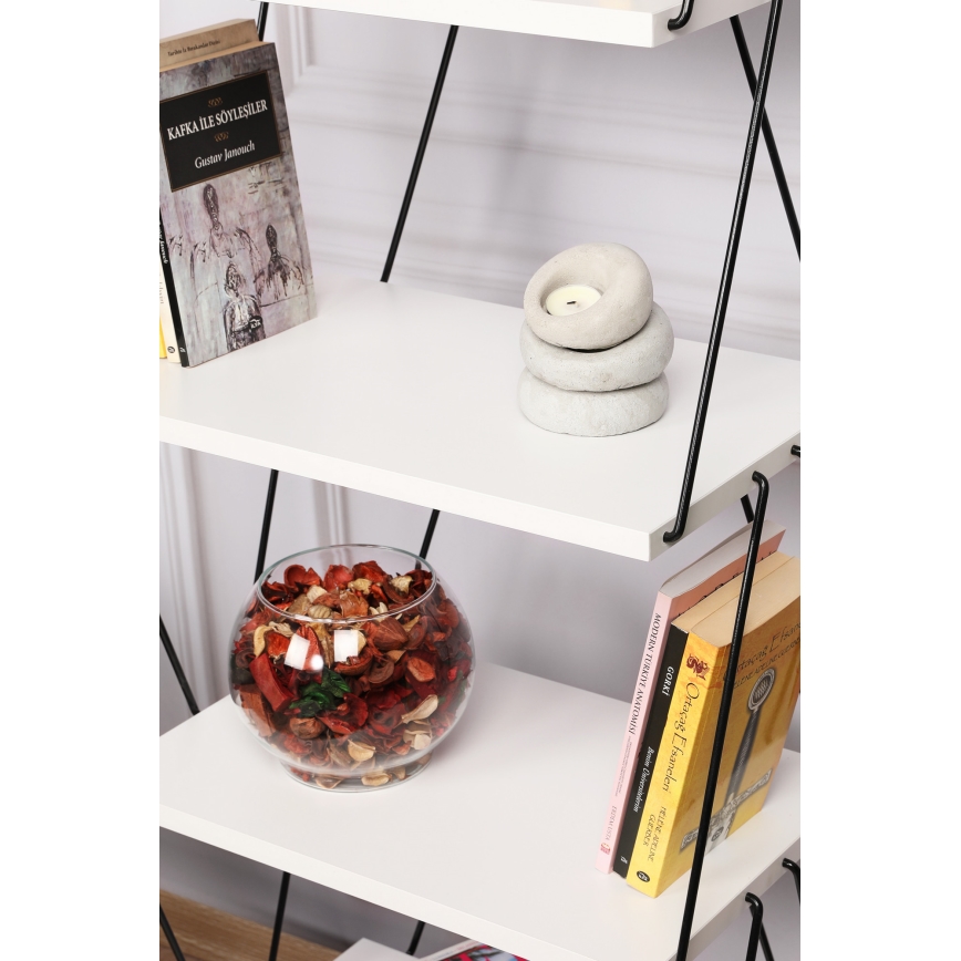 Bookcase BALABAN 165x48 cm white/black