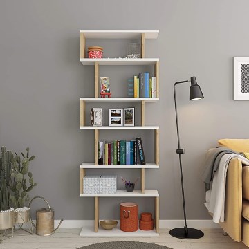 Bookcase BATES 160x60 cm white/oak