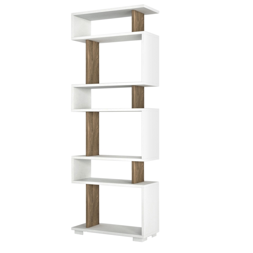 Bookcase BLOK 165x60 cm white/brown