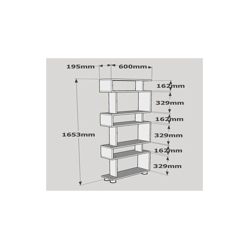 Bookcase BLOK 165x60 cm white