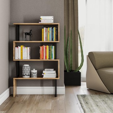 Bookcase CEYLAN 128x80 cm brown/black