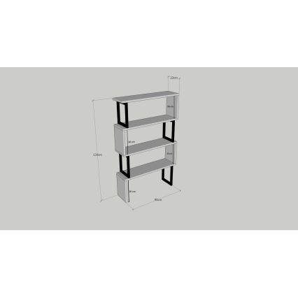 Bookcase CEYLAN 128x80 cm brown/black