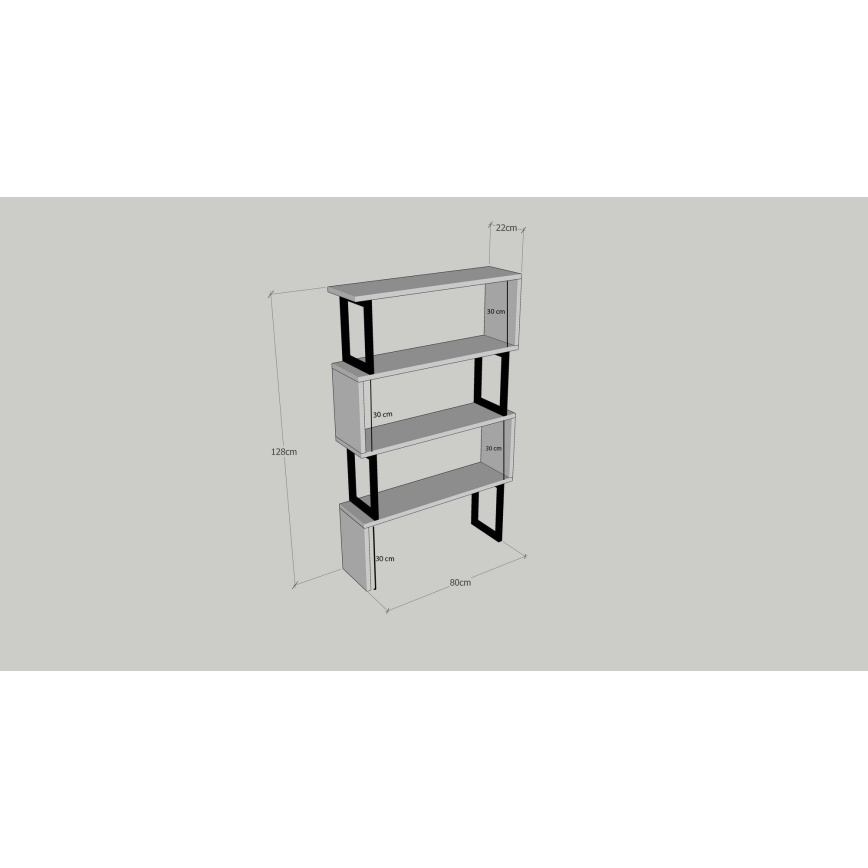 Bookcase CEYLAN 128x80 cm brown/black