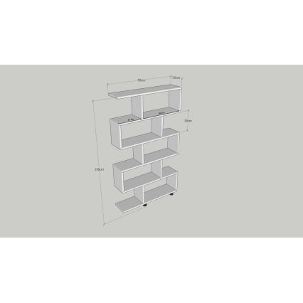 Bookcase ELIF 156x90 cm brown