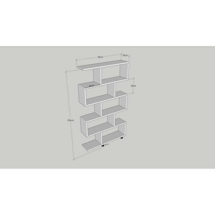 Bookcase ELIF 156x90 cm white