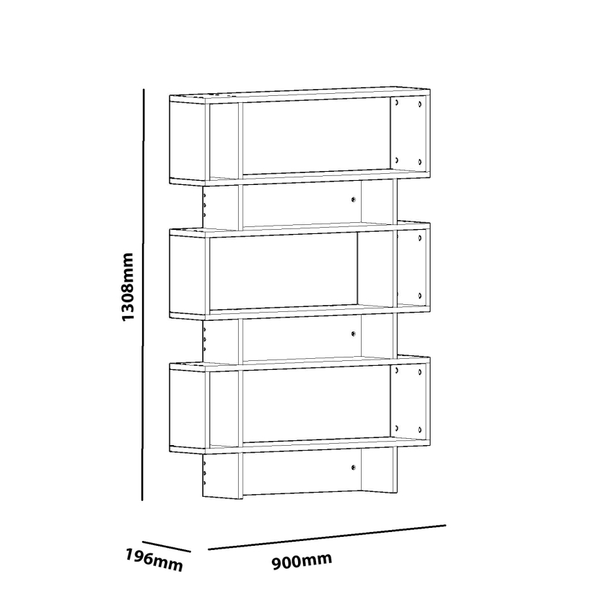 Bookcase ELZE 130,8x90 cm white