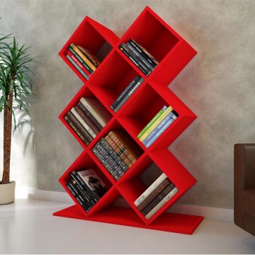 Bookcase KUMSAL 129x90 cm red