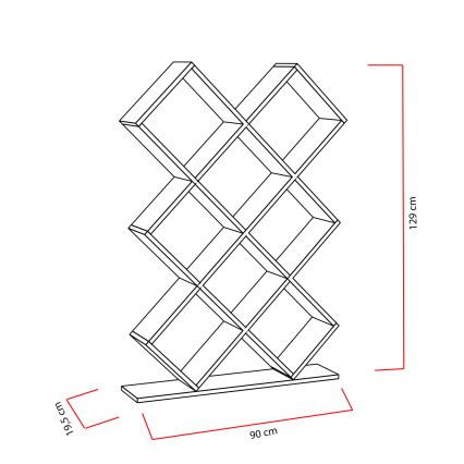 Bookcase KUMSAL 129x90 cm red
