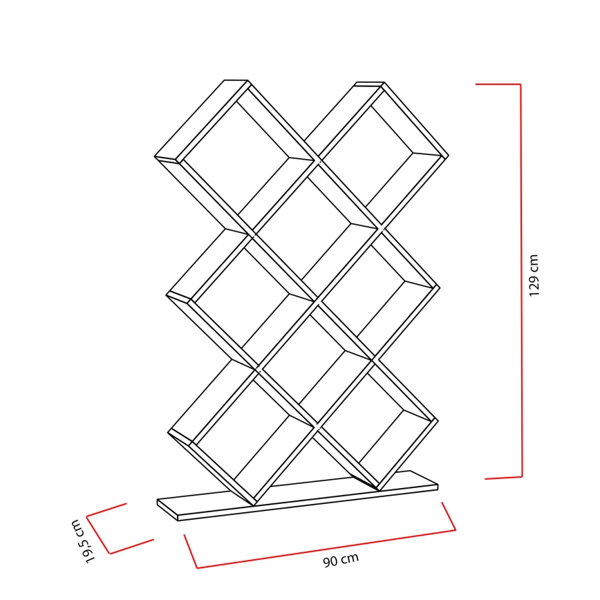 Bookcase KUMSAL 129x90 cm red