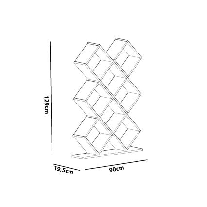 Bookcase KUMSAL 129x90 cm white